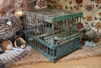 Folk Art Miners Bird Cage Less the Canary Neat