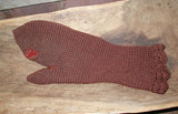 Early Hand Knit Brown Mittens from Pennsylvania