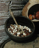 Old Primitive Barrel Gourds String Bean Garland Stoneware Milk Bowl Albany Slip