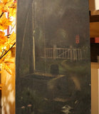 Unique Oil Painting Cottage and Well Sweep