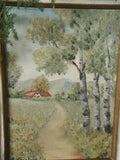 Old Country Landscape Oil OPaintings Kahns Department Store Signed L Stephens
