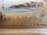 Old Country Landscape Oil OPaintings Kahns Department Store Signed L Stephens