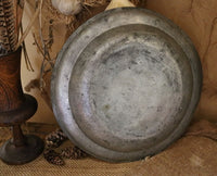 Pewter 19th Century Dish with Halloween Apples Neat