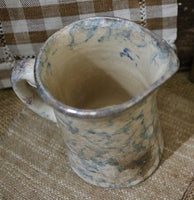 Yelloware Bowl and Spatterware Creamer 19th Century