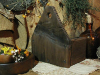 Primitive Box with Lye Soap Wire Basket and Heart Hook