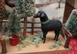 Rare Black Putz Sheep Minty and German Fence