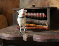 Tramp Art Folksy Childs Dresser with Putz Sheep Nice Detail