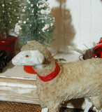 Primitive Christmas Shadow Box Putz Sheep Bottle Brush Trees Gathering Sweet