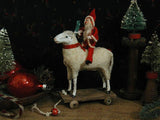 Putz sheep Large Size with Santa Pull Toy Sweet