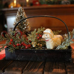 Putz Sheep in Old Spice Caddy Neat Christmas Gathering