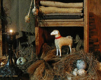 Primitive Cubby Box with Putz Sheep