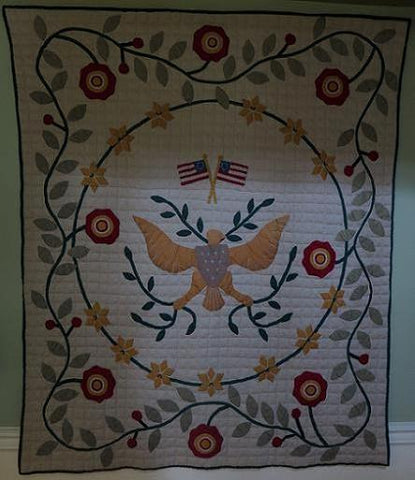 Quilt Eagle and Flower Design Vibrant Colors