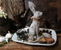Rabbit Ironstone Platter Cookie Cutters Primitive Easter Gathering