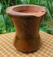 Early Redware Decorated Lamp Tidy