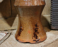 Early Redware Decorated Lamp Tidy