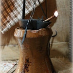 Early Redware Decorated Lamp Tidy
