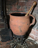 Early Hearth Cooking Pennsylvania Redware Pot