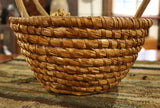 Pennsylvania Rye Straw Basket Tall Size with Trio of Glorious Sunflowers
