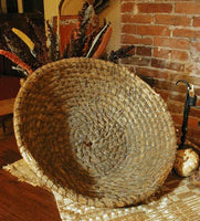 Antique Pennsylvania Rye Straw Basket Large Size with Sunflowers