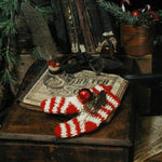 Antique 1886 Sabboth Songs Book Child's Long Stockings Striped Christmas Gathering