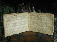 Antique 1886 Sabboth Songs Book Child's Long Stockings Striped Christmas Gathering