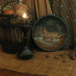 Saltbox Hand Painted Bowl Primitive Autumn Fall Theme