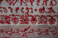 Dutch Marking Sampler Turkey Red Thread dated 1891