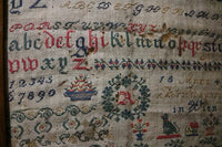 German Marking and Pictorial Sampler dated 1849 Beautiful