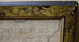 Sampler Signed Mary Hunt Exemplary Carved Frame