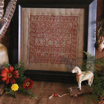 Early Marking Sampler dated 1829 Turkey Red Thread English Framed Fantastic