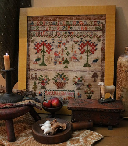 English Pictorial Marking School Girl Sampler signed and Dated Gorgeous
