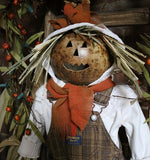 Scarecrow Gourd Primitive Door Hanger Lights Up Neat