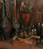 Old Carved Primitive Wooden Scoop Cloved Oranges Christmas Gathering