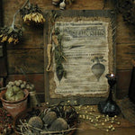 Primitive Root Vegetable Farm Seed Catalogue Advertising Late 1800's Antique Inspired Mounted on Old Wood