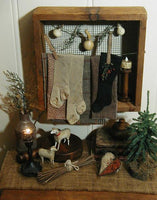 Antique Sieve Childs Stockings Wool Homespun Lit Primitive Gathering
