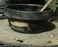 Old Primitive Barrel Gourds String Bean Garland Stoneware Milk Bowl Albany Slip
