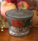 Early Tin Sugar Bowl Tole Painted