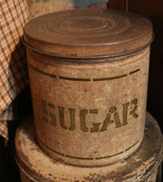 Stenciled Flour Sugar Coffee Old Tin Canisters Oyster Paint