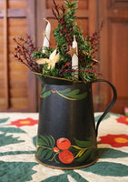 Merry Toleware Bread Tray and Pitcher with Festive Tree