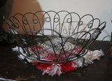 Wire Basket Vintage Tomato Folklore Pincushions