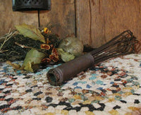 Old Bowl Wire Whisk Braided Rug and Eggs Farmhouse Gathering