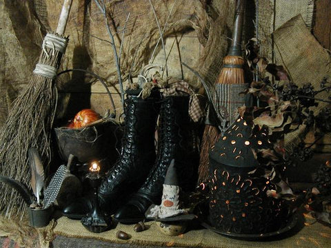 Antique Victorian Ladies Lace Up Leather Boots Perfect for Halloween