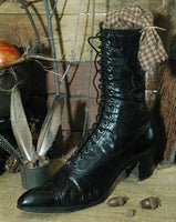 Antique Victorian Ladies Lace Up Leather Boots Perfect for Halloween
