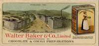 Antique Walter Baker & Co Chocolate Box Lid Buttocks Basket Child's Book Gathering